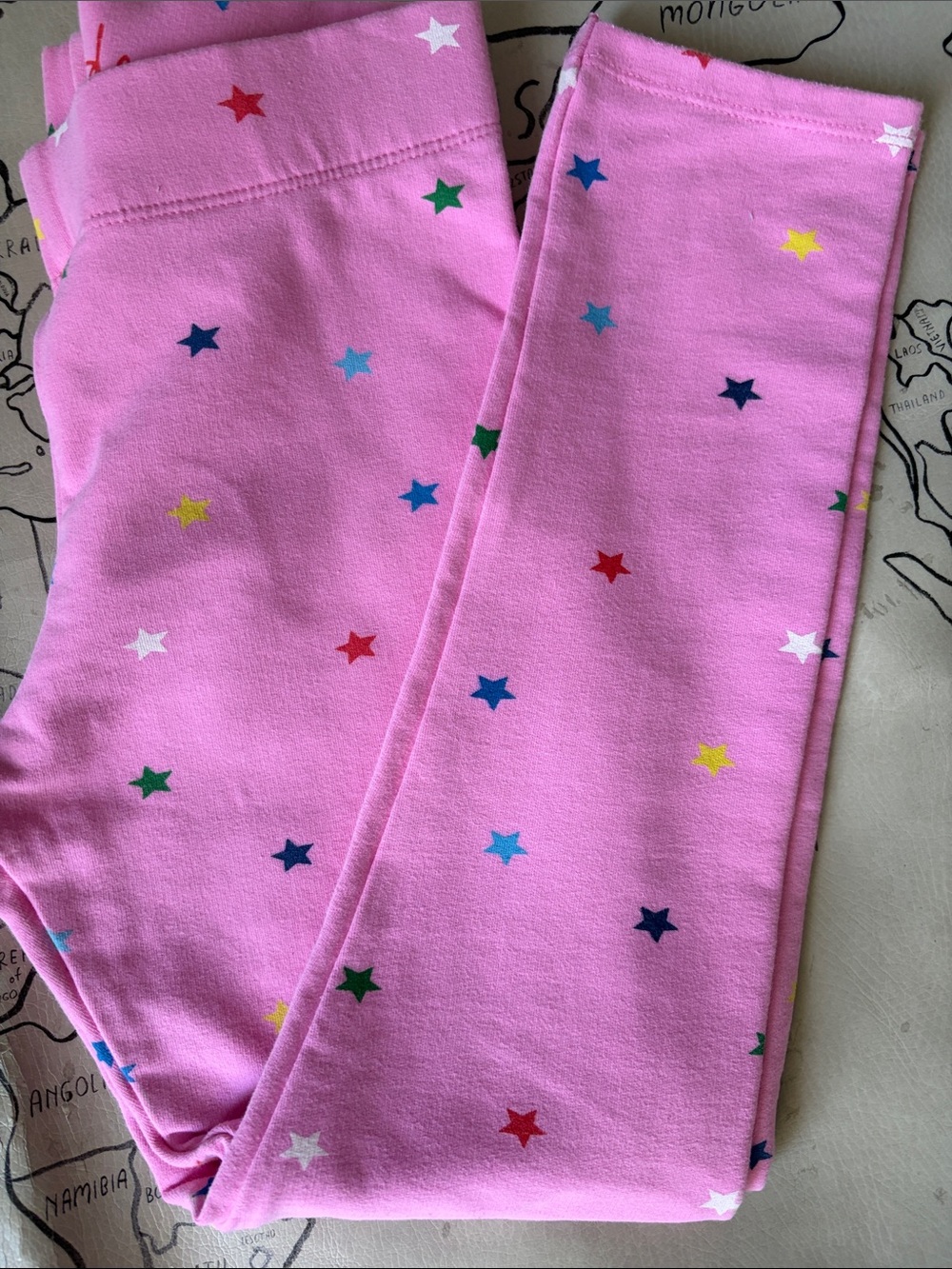 Mini Boden Pink Multicolor Star Leggings
